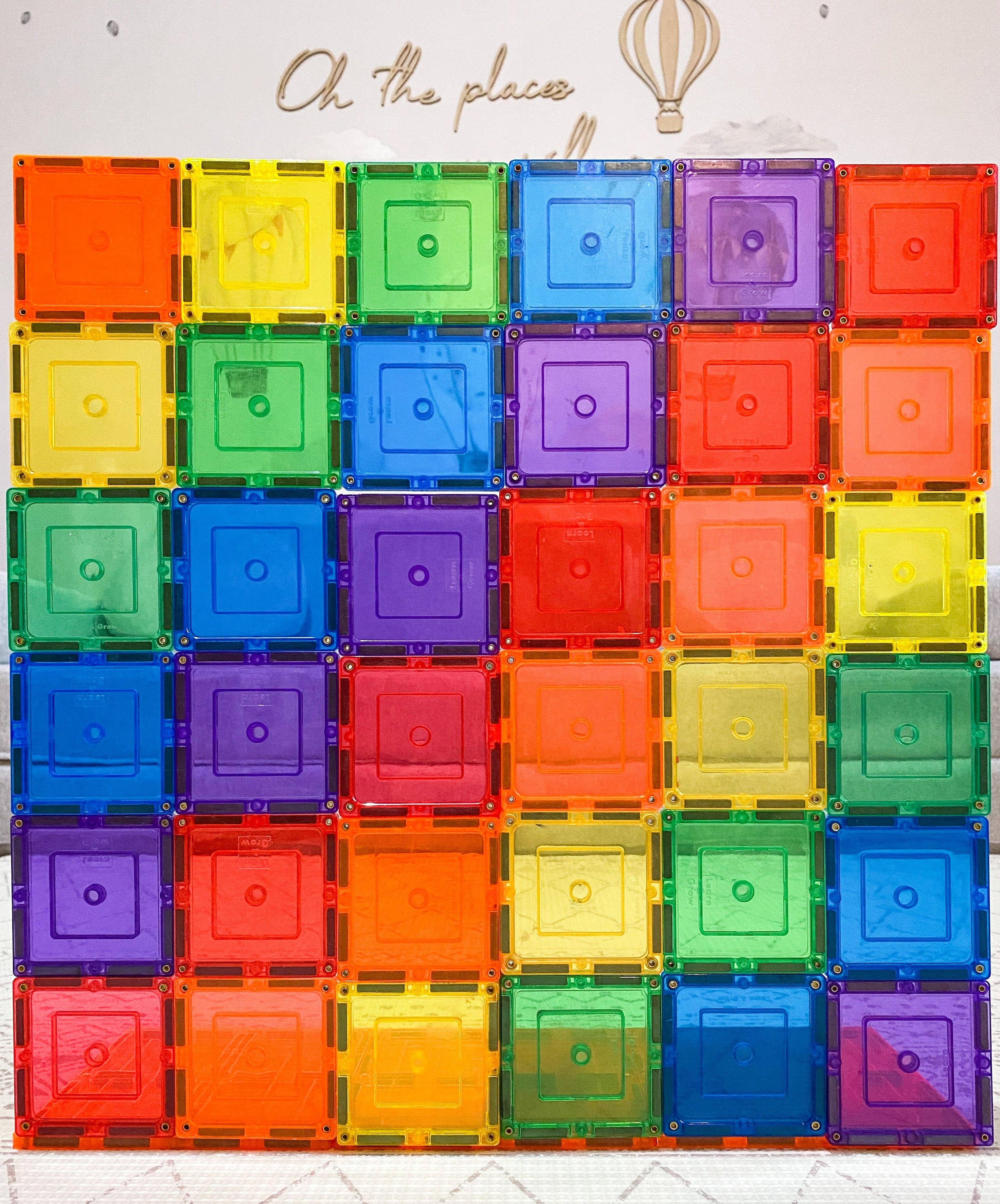 Learn & Grow Magnetic Tiles - Small Square Pack (36 piece)