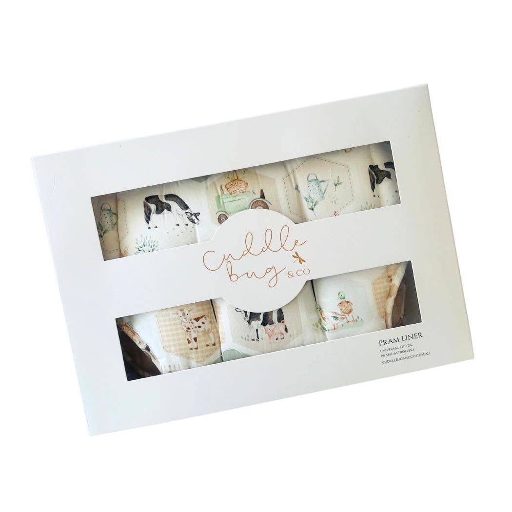 Cuddle Bug & Co - Mini & Me Universal Pram Liner Patchwork Farm
