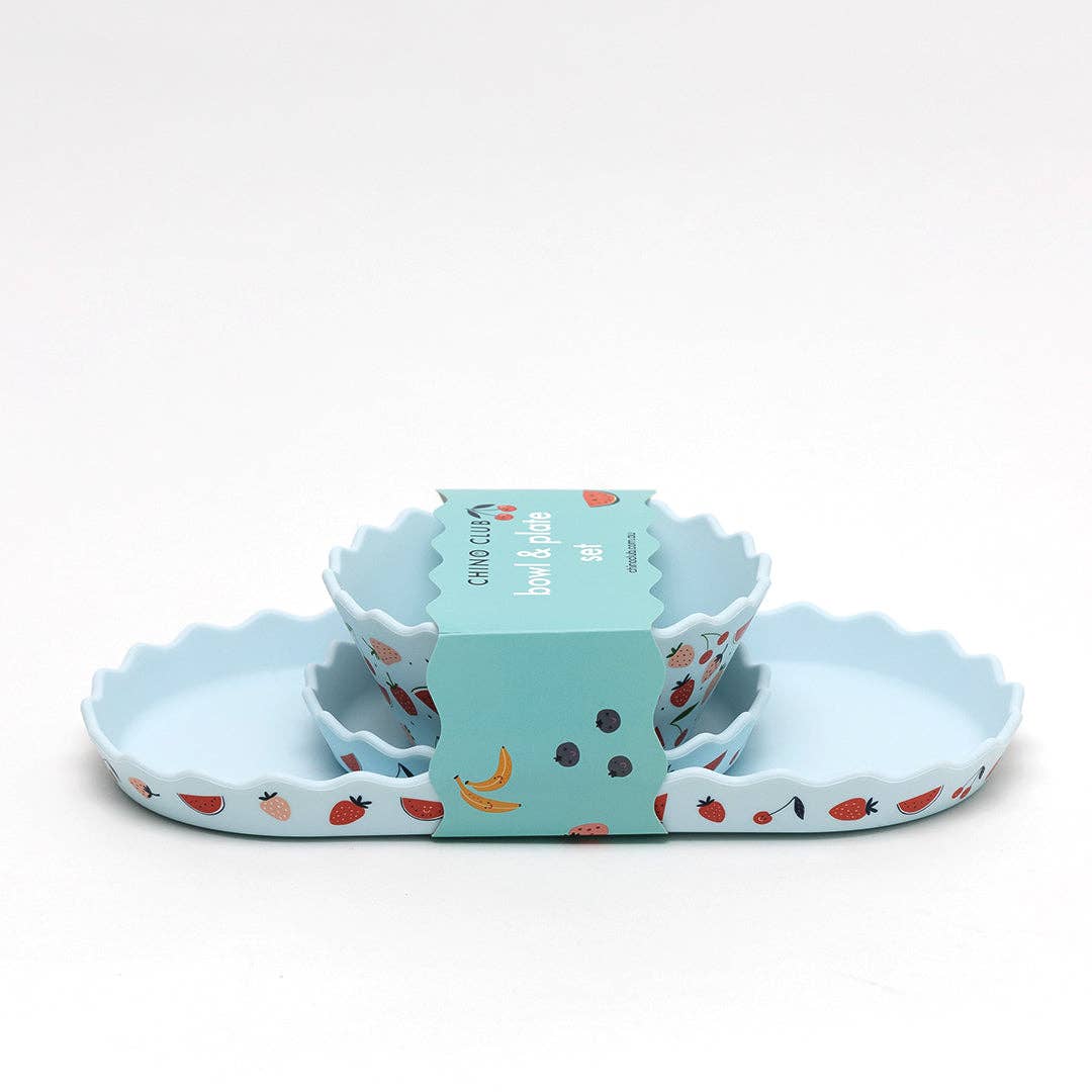 Chino Club | Blue Fruits Silicone Bowl and Plate Set
