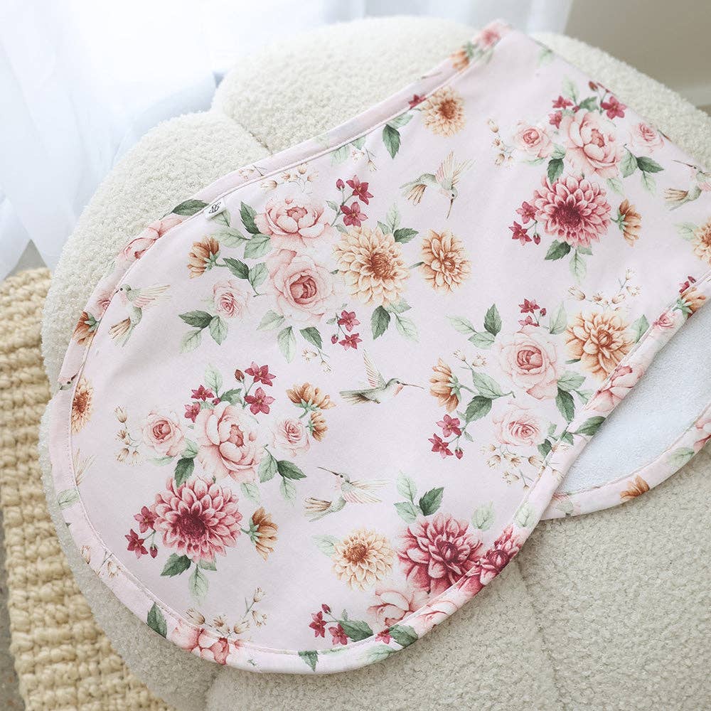 Snuggle Hunny - Birds & Blooms Organic Cotton Burp Cloth