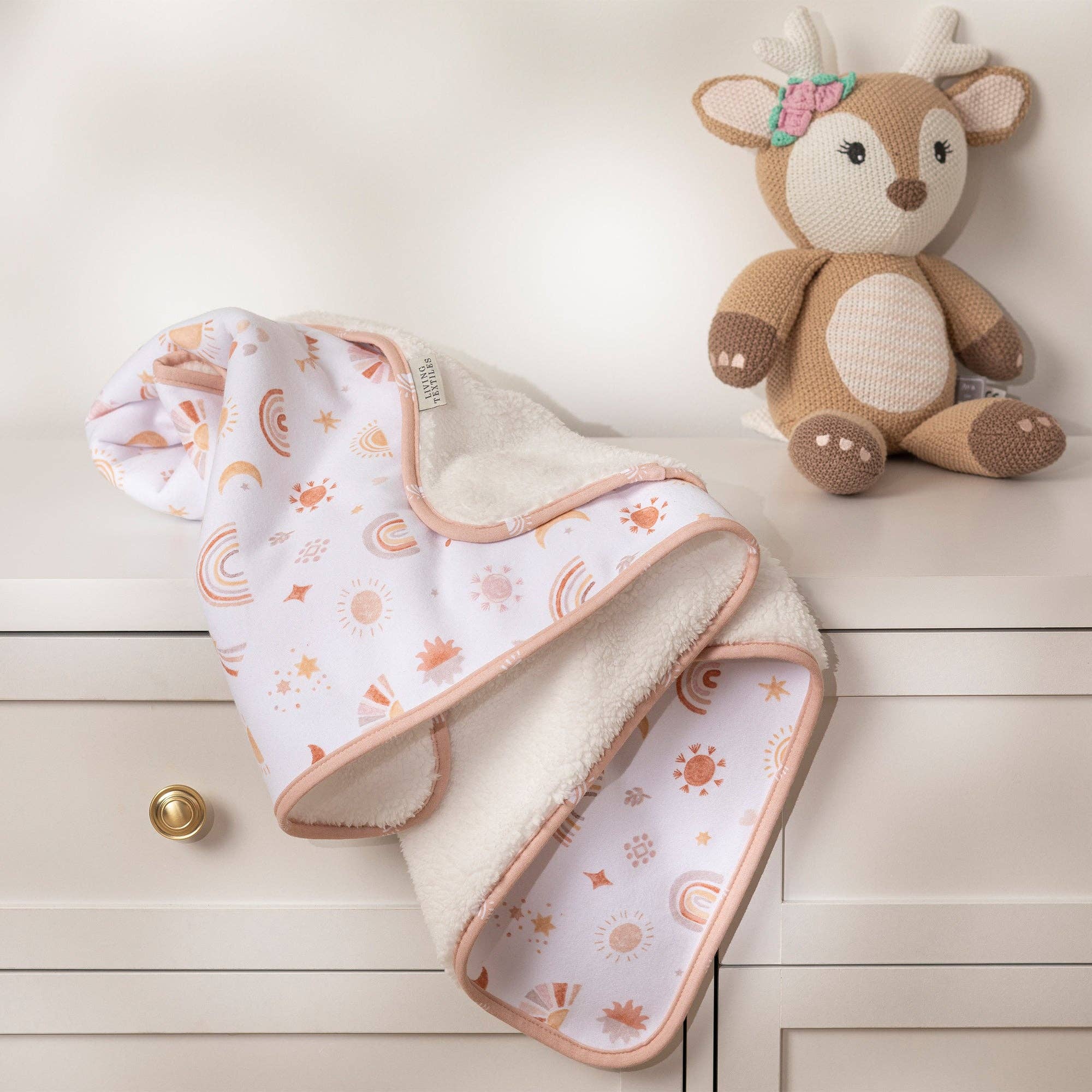 Living Textiles Jersey Sherpa Blanket Bohemian Bliss