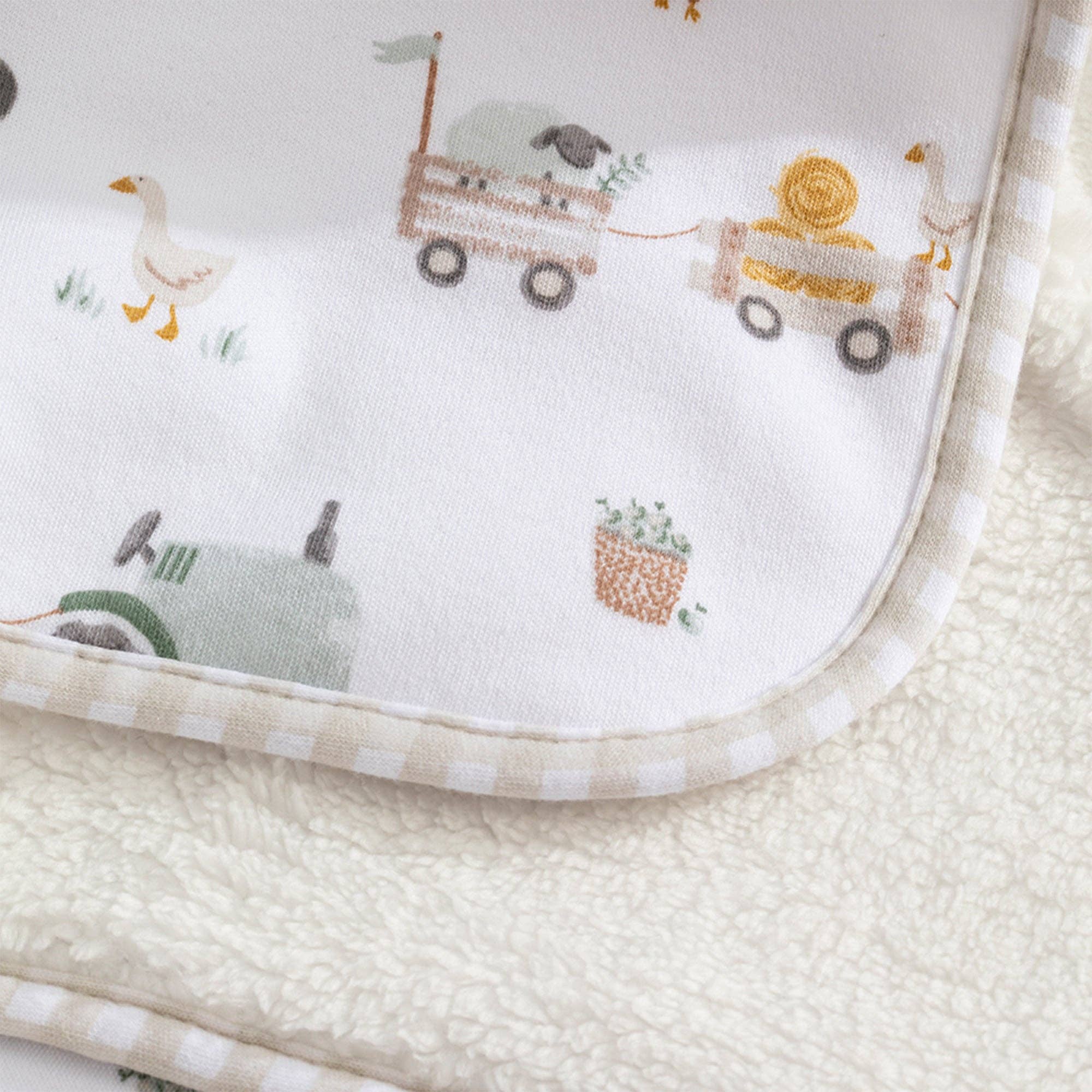 Living Textiles | Jersey Sherpa Blanket | Tractor Ride