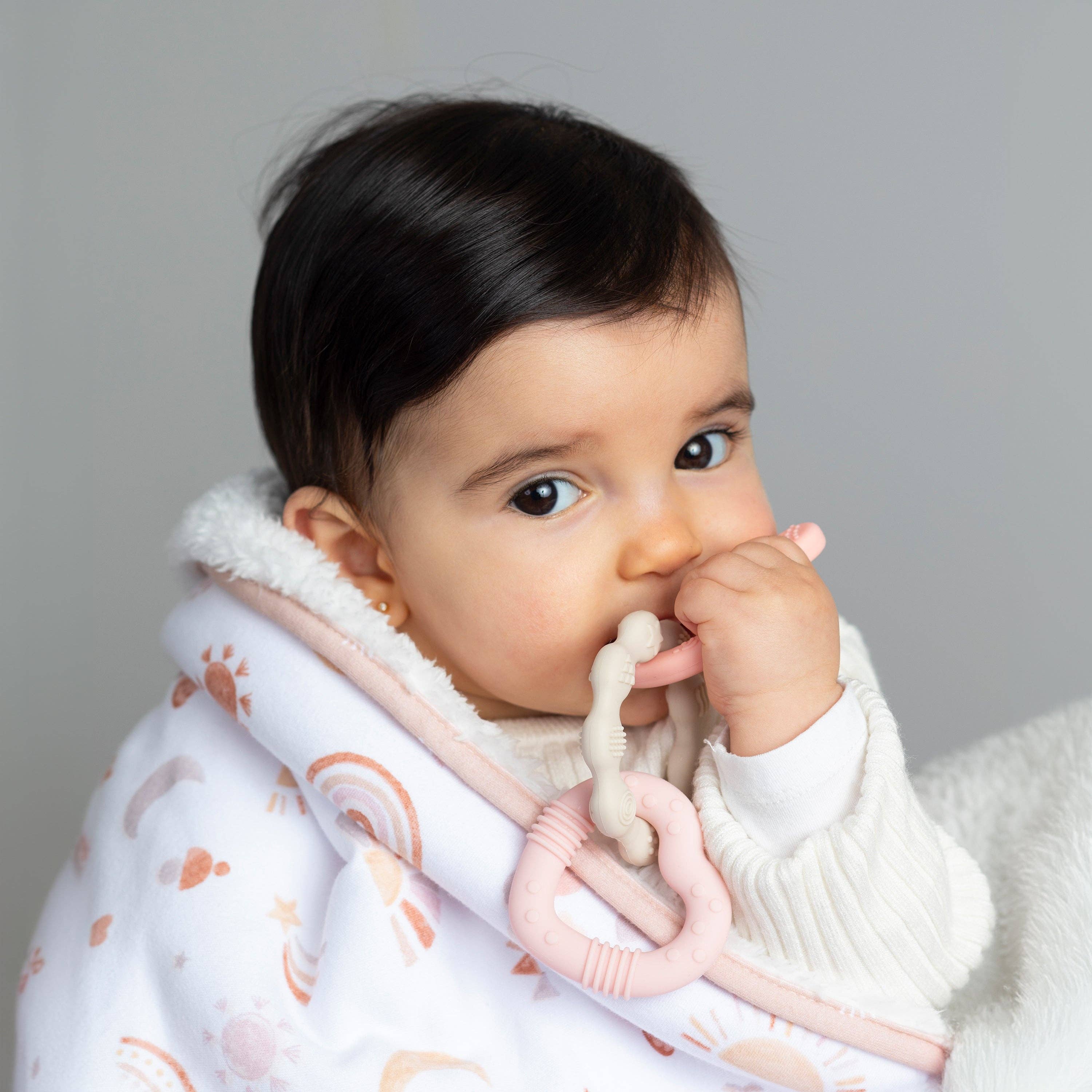 Living Textiles Silicone Bunny Teether Pink