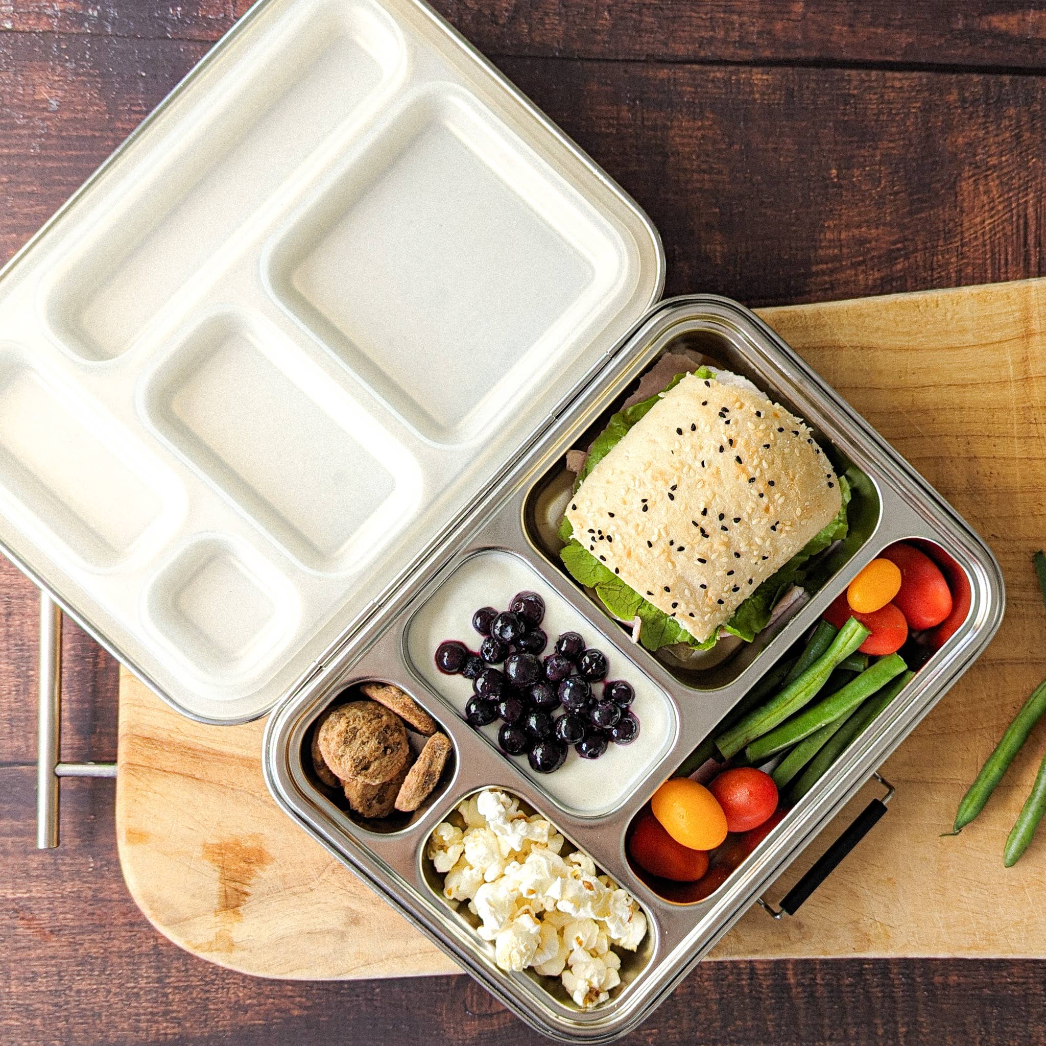 Ecococoon | Bento Box 5 - Stainless Steel - Leak Proof | Blueberry
