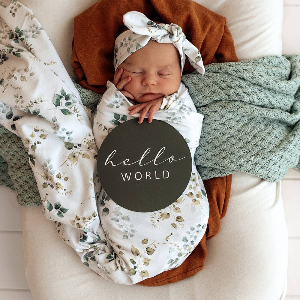 Snuggle Hunny | Organic Jersey Wrap & Topknot Set | Eden