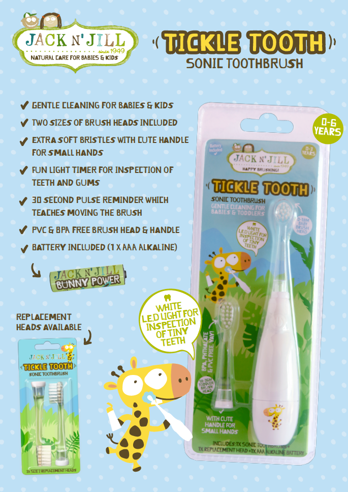 Jack N' Jill Kids - Tickle Tooth Sonic Toothbrush (0-6yrs)