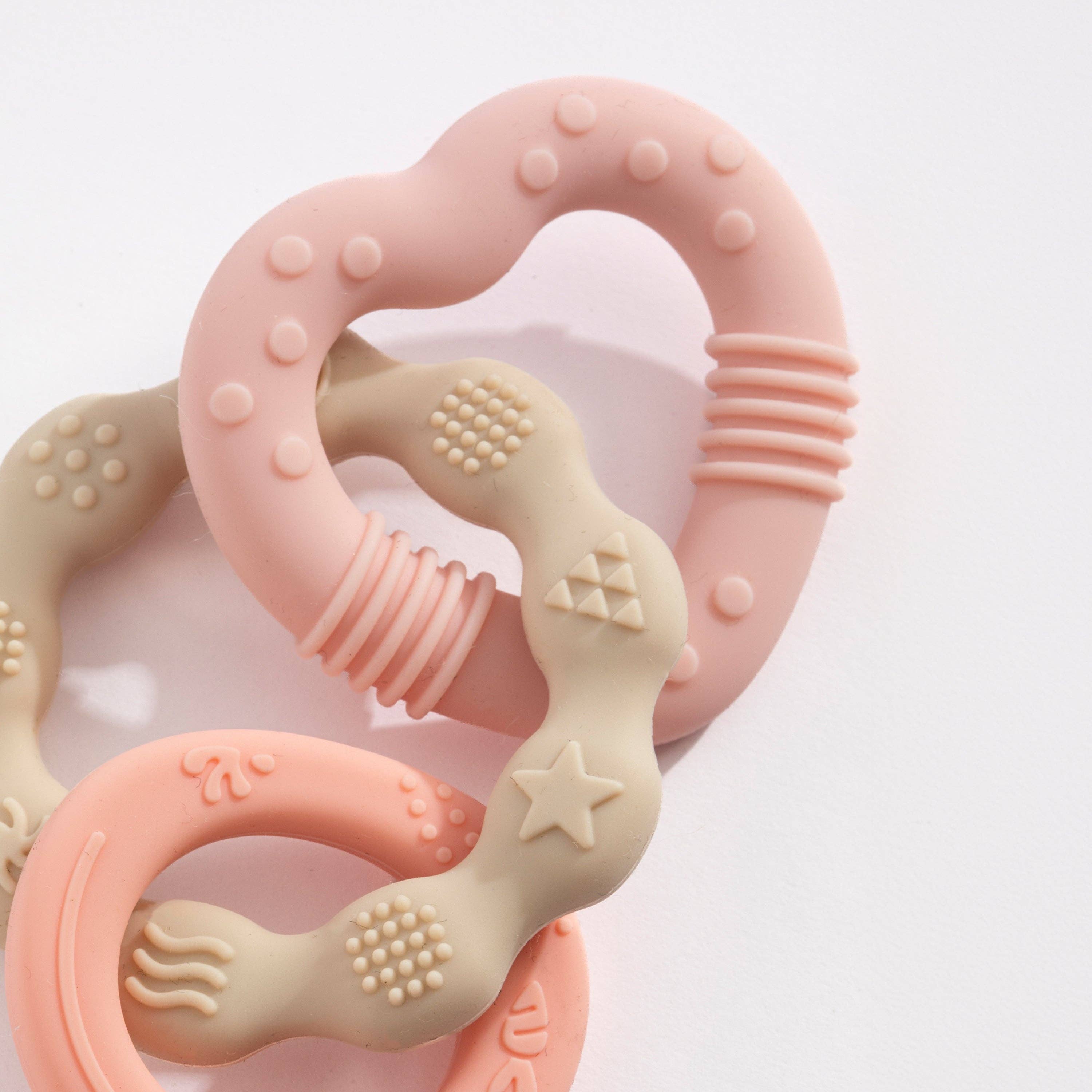 Living Textiles Silicone Bunny Teether Pink