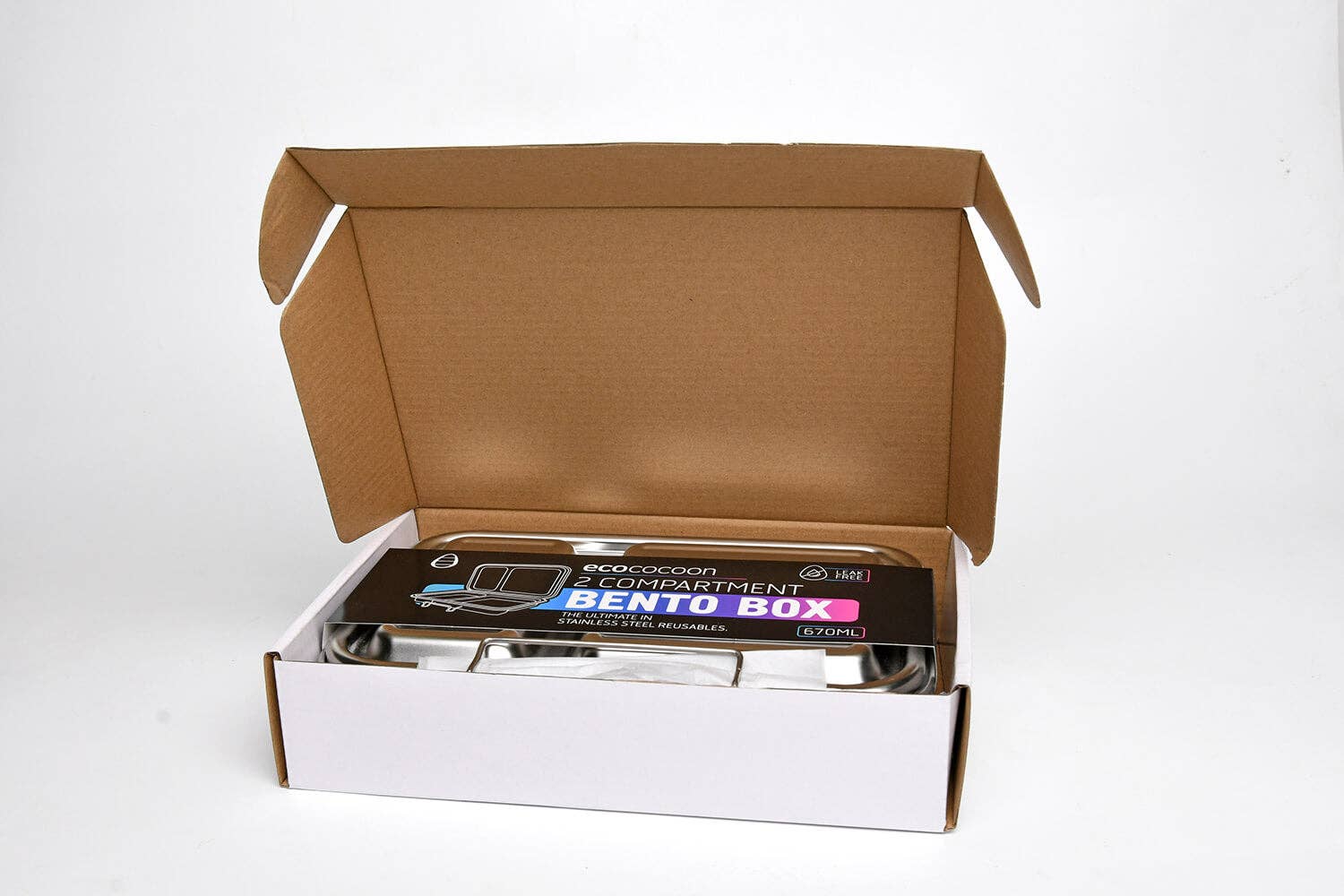 Ecococoon | Bento Box 2 - Stainless Steel - Leak Proof | Blueberry