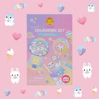 Tiger Tribe Colouring Set Pastel Kawaii Cafe