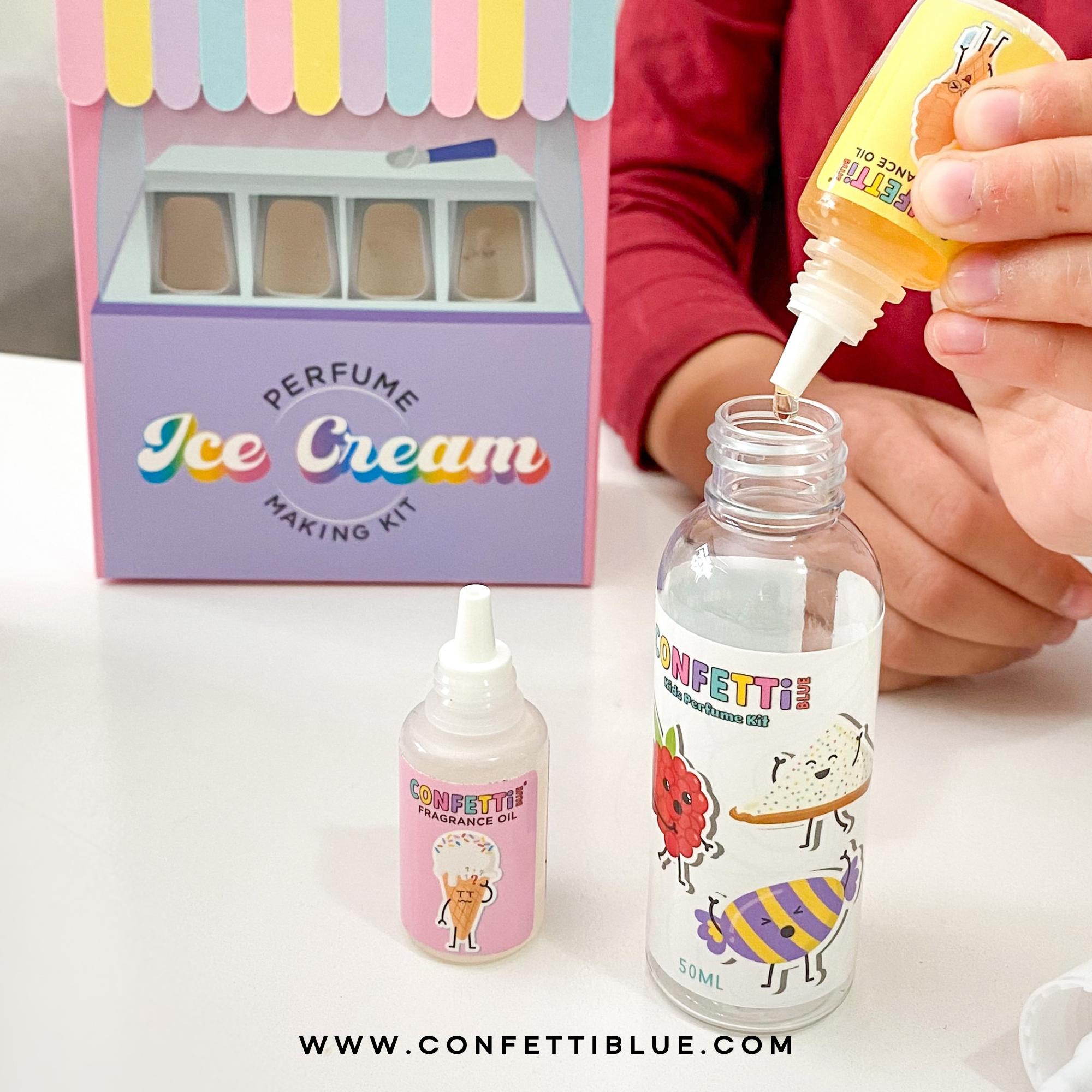 Confetti Blue - Ice Cream Scented Perfume Making Kit