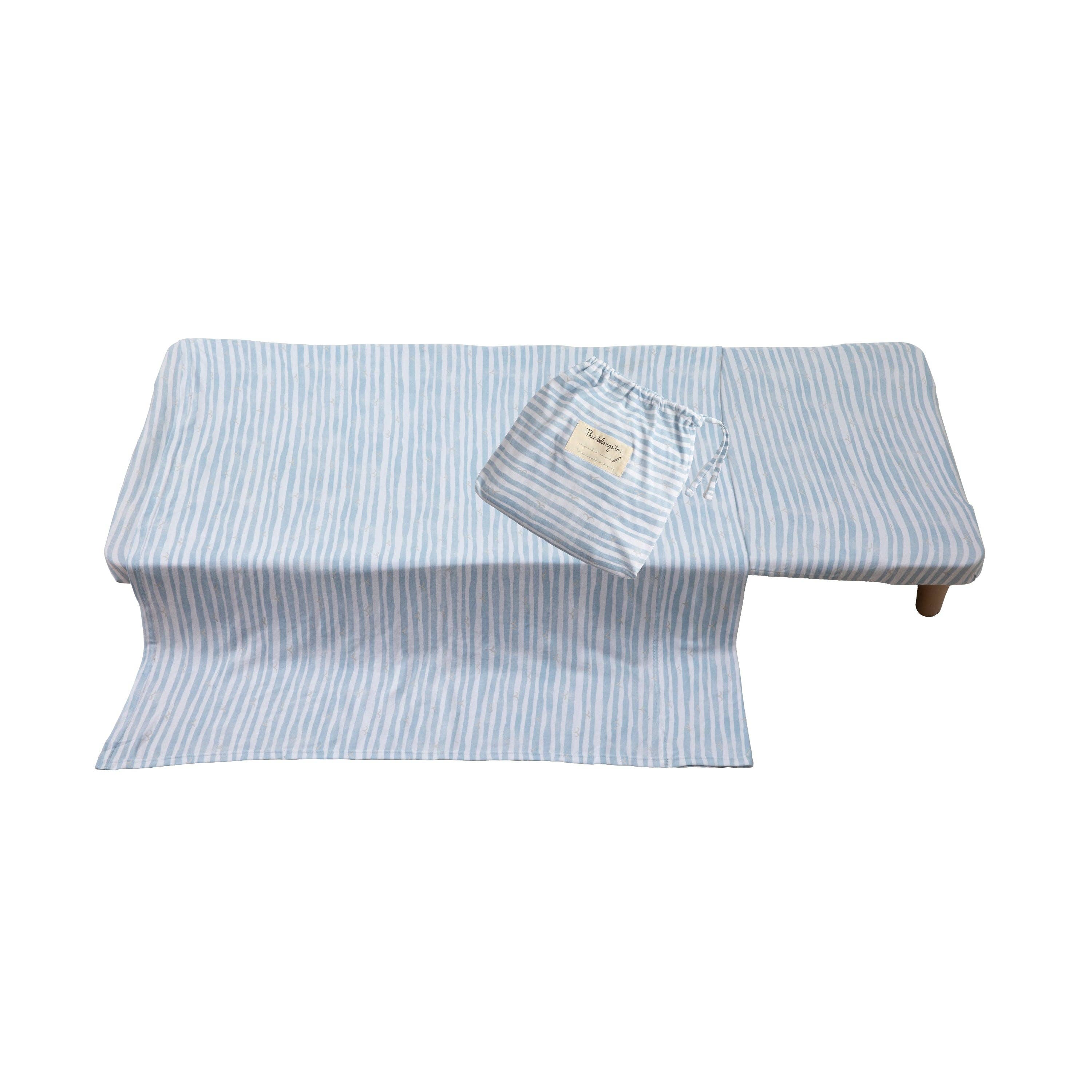 Living Textiles - Stacking Bed Sheet Set - Blue Stripes