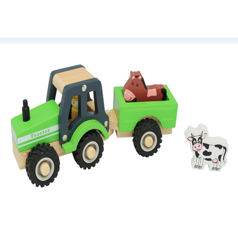 ToysLink | Onya Kids GreenWooden Farm Tractor Green