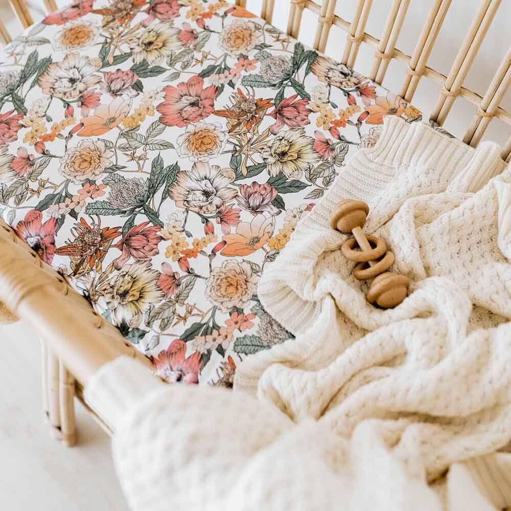 Snuggle Hunny | Diamond Knit Baby Blanket | Cream
