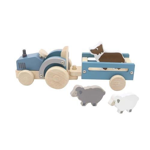 Wooden Tractor with Sheep Dog