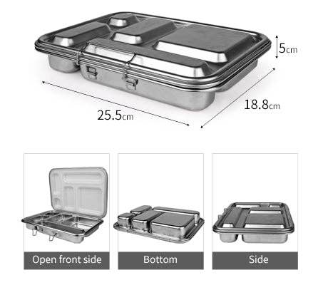 Ecococoon | Bento Box 5 - Stainless Steel - Leak Proof | Blueberry