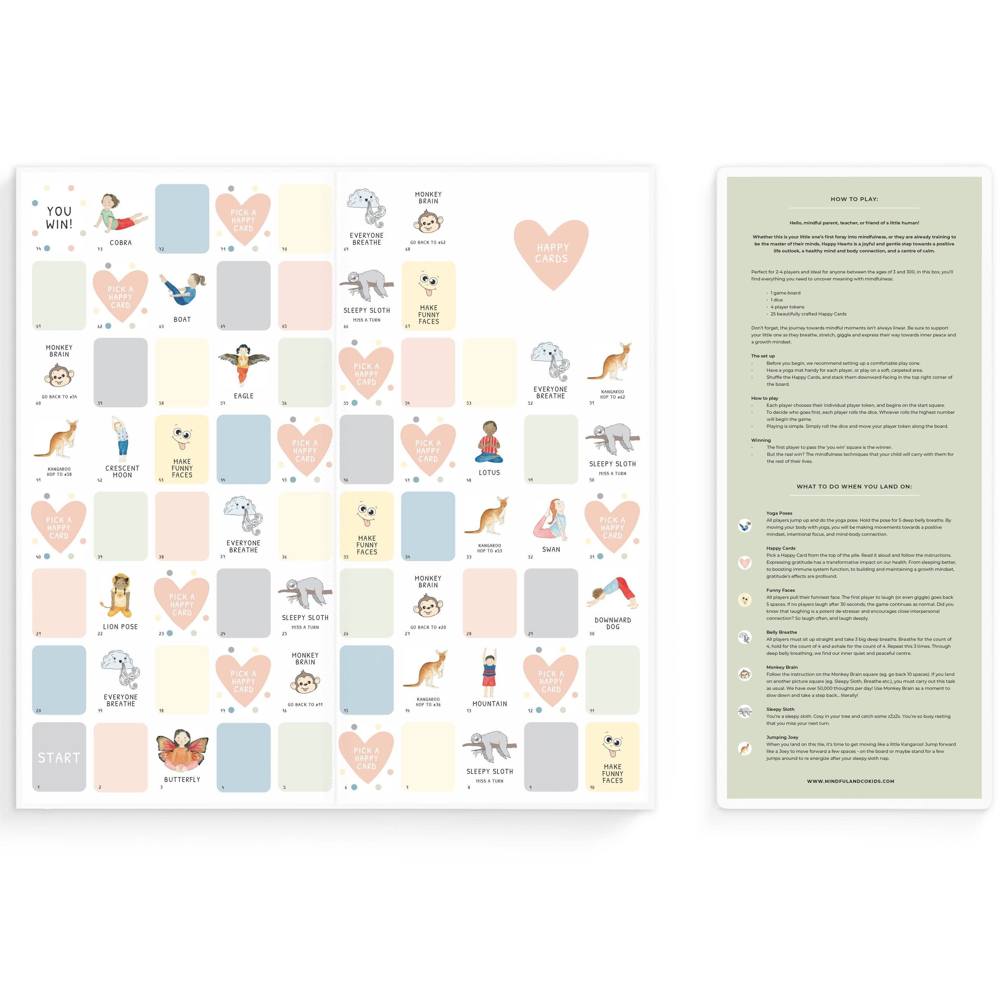 Mindful and Co Kids - Happy Hearts Mindfulness Board Game for Kids