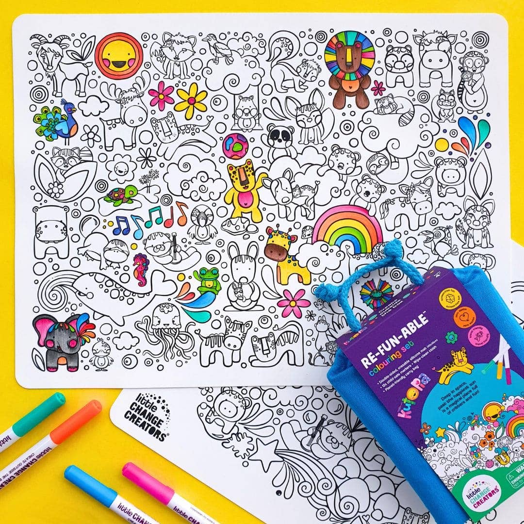 Little Change Creators | KUTOPIA | Re-FUN-able™ Reusable Colouring + Doodle Mat