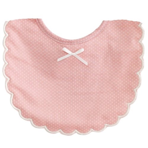 Alimrose Scallop Bib | Pink Ivory Spot