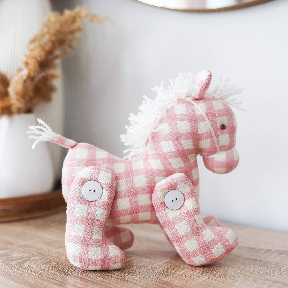 Alimrose Jointed Pony | Pink Check
