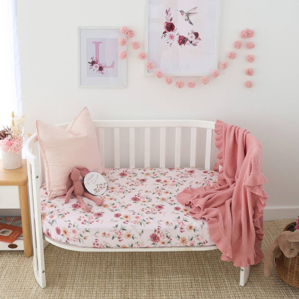 Snuggle Hunny - Birds & Blooms Organic Fitted Cot Sheet