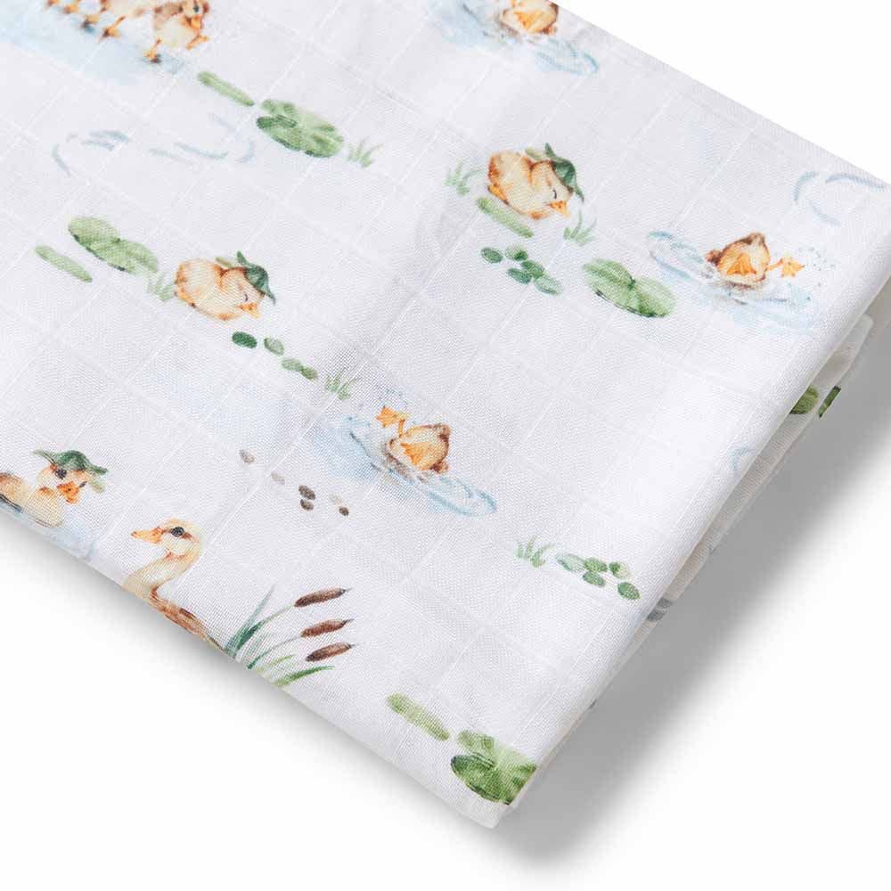 Snuggle Hunny | Organic Muslin Wrap | Duck Pond