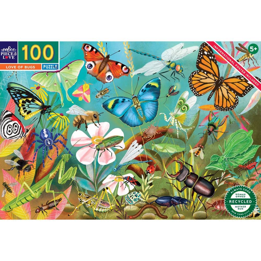 EeBoo Puzzle | Love of Bugs 100 Pc