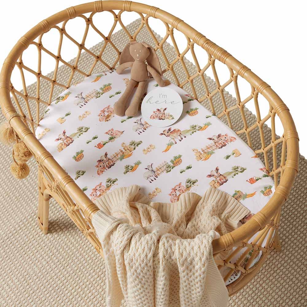 Snuggle Hunny | Organic Bassinet Sheet / Change Pad Cover | Farm