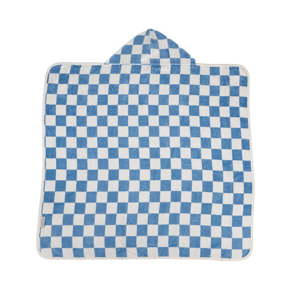 Living Textiles | Hooded Towel Checkered Blue