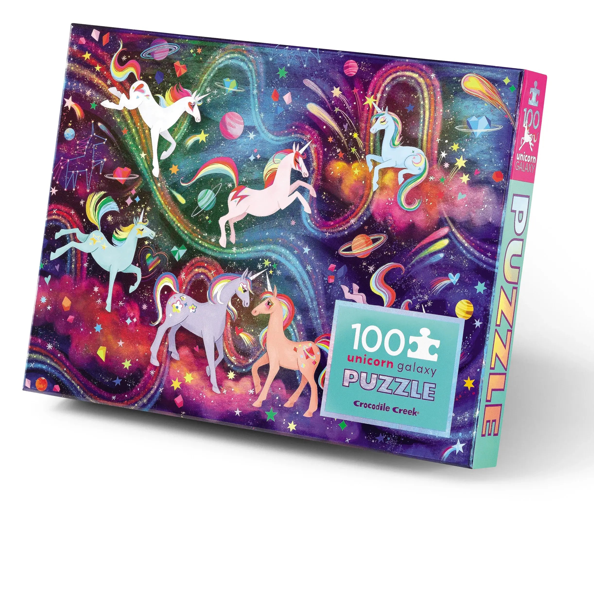 Crocodile Creek Holographic Puzzle Unicorn Galaxy 100pc