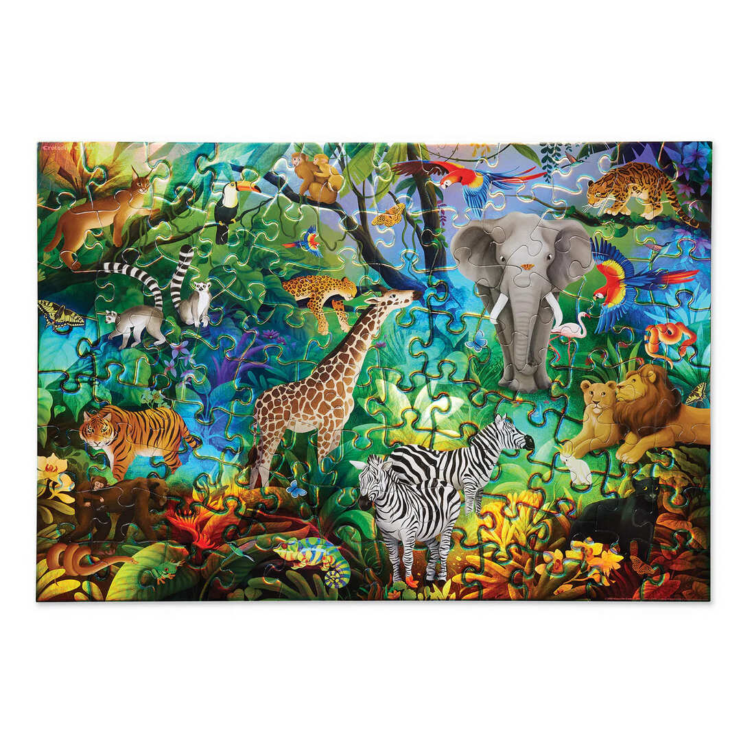 Crocodile Creek Holographic Puzzle Jungle Paradise 100pc