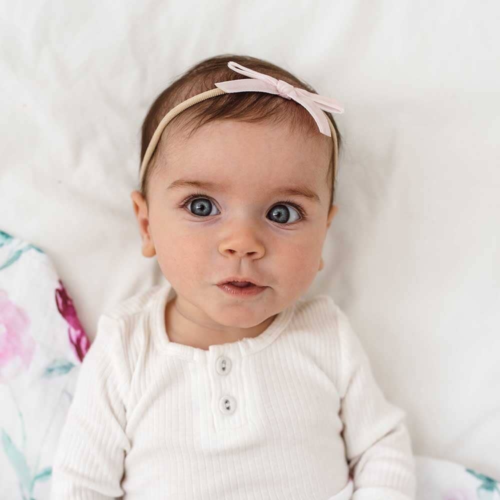Snuggle Hunny Velvet Baby Headband Lullaby Pink