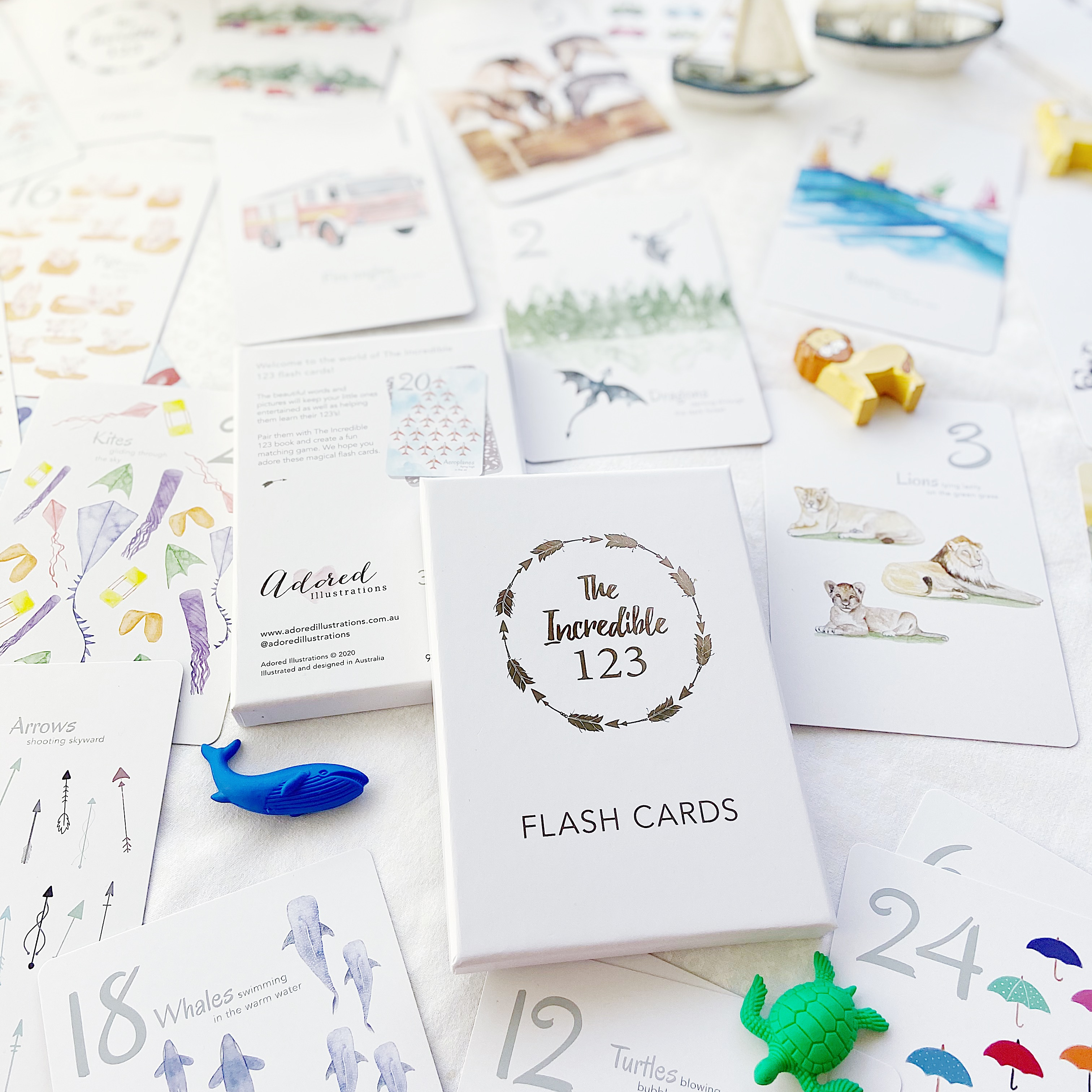 Adored Illustrations | The Incredible 123 Flash Cards