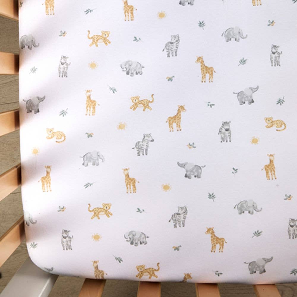 Living Textiles 2 Pack Organic Cot Fitted Sheet | Roam & Roar