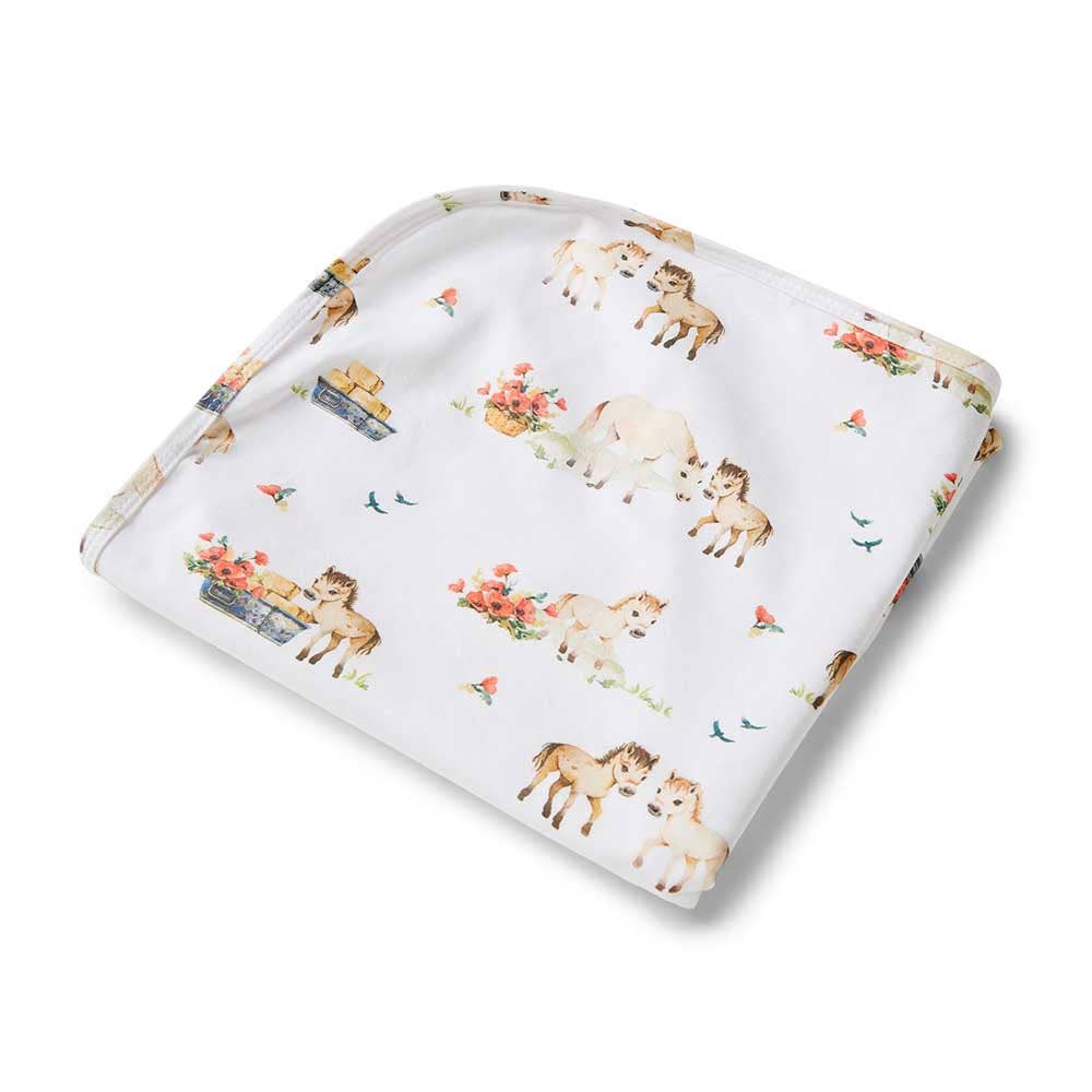 Snuggle Hunny | Pony Pals | Organic Jersey Wrap & Topknot Set