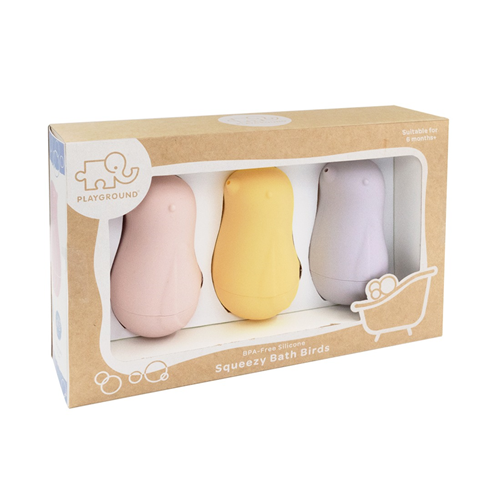 Playground 3pk Silicone Squeezy Bath Birds