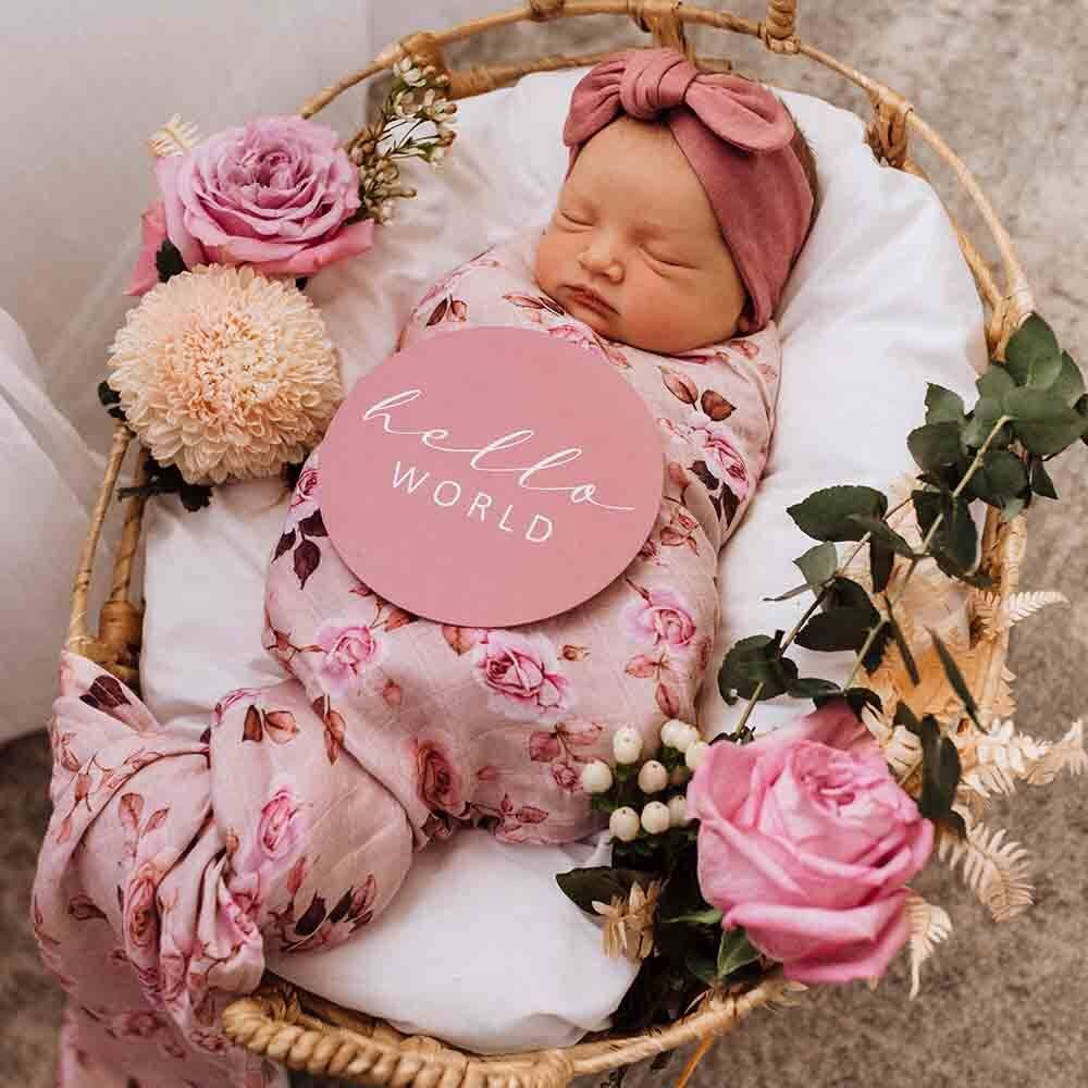 Snuggle Hunny | Organic Muslin Wrap | Blossom