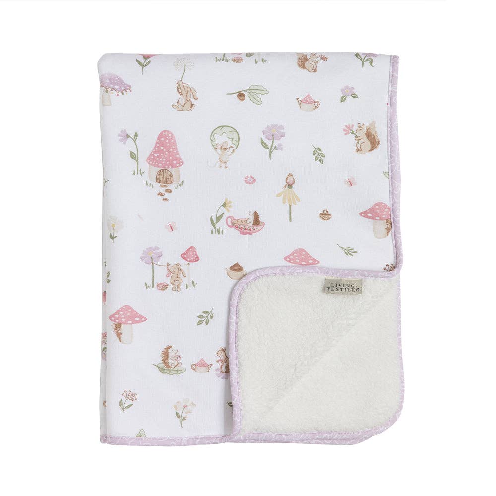 Living Textiles Jersey Sherpa Pram Blanket | Whimsical Wonderland
