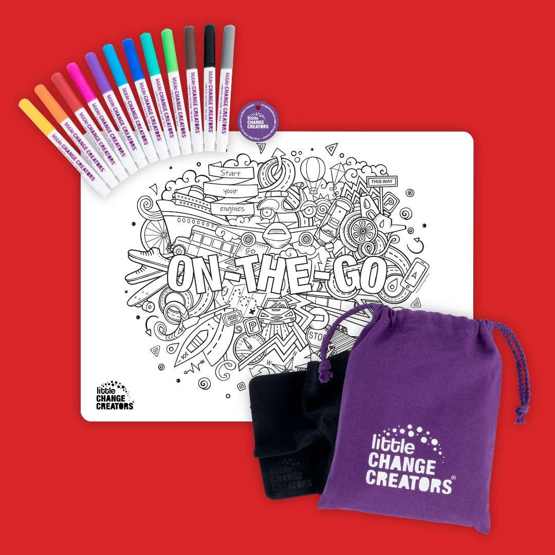 Little Change Creators | ON-THE-GO | Re-FUN-able™ Reusable Colouring + Doodle Mat