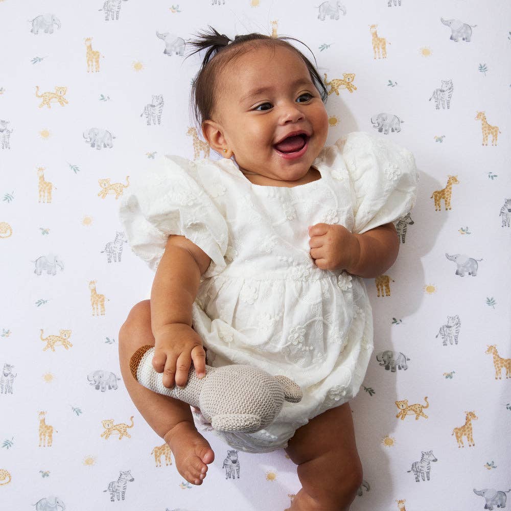 Living Textiles 2 Pack Organic Cot Fitted Sheet | Roam & Roar