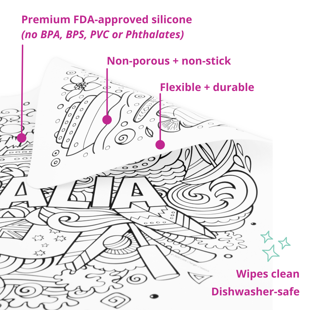 Little Change Creators | KUTOPIA | Re-FUN-able™ Reusable Colouring + Doodle Mat
