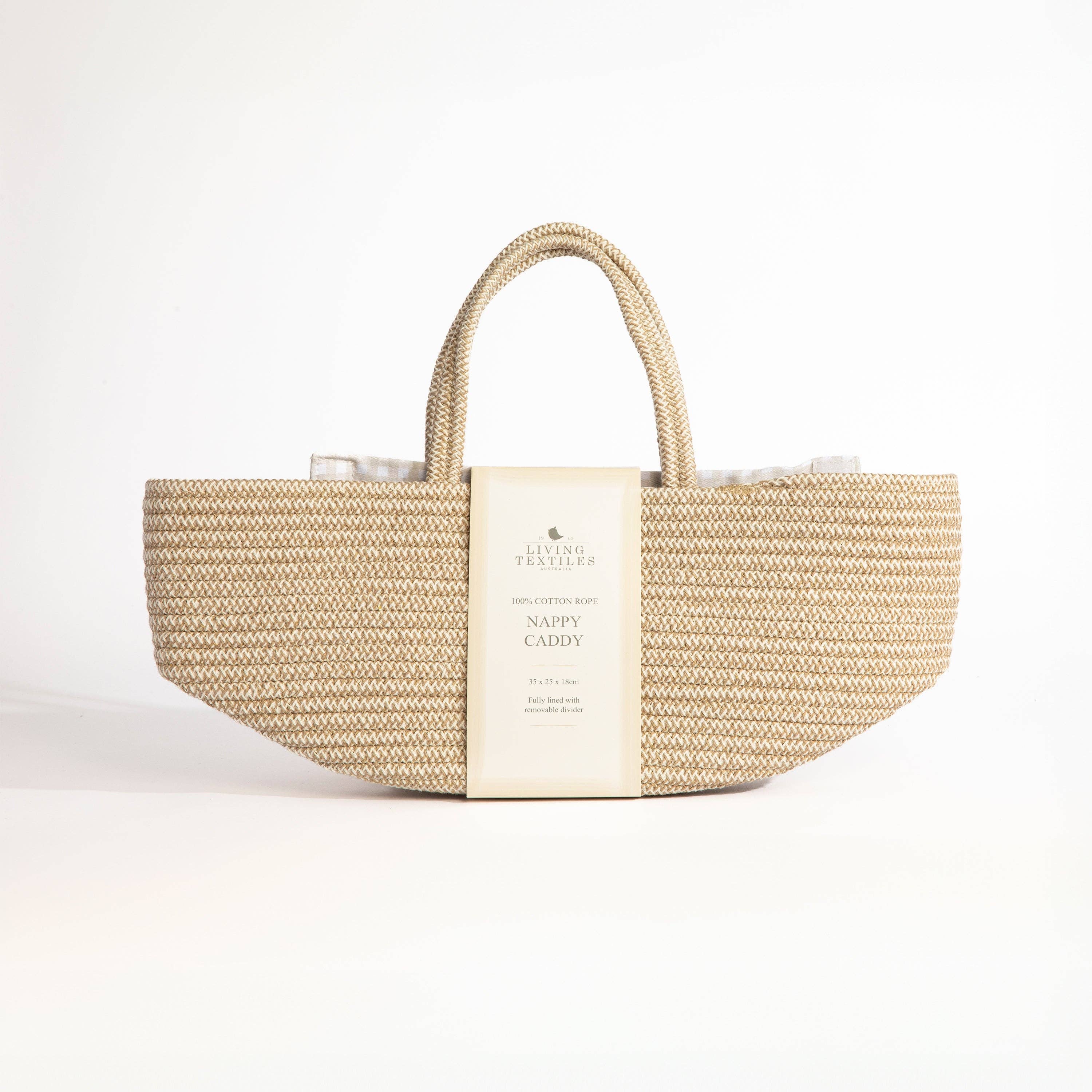 Living Textiles Nappy Caddy with Liner Tractor Ride Gingham