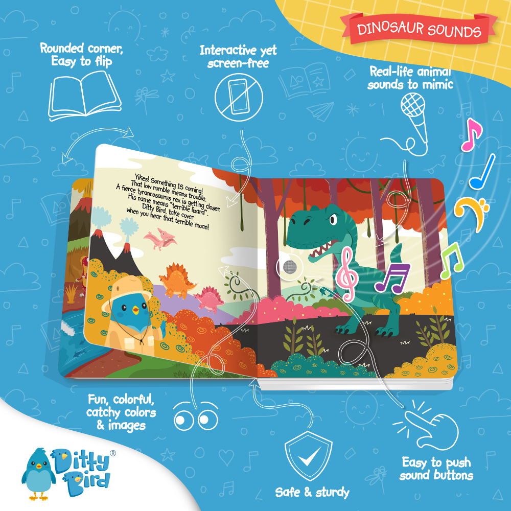 Ditty Bird | Baby Sound Book Dino Lovers | Dinosaur Sounds