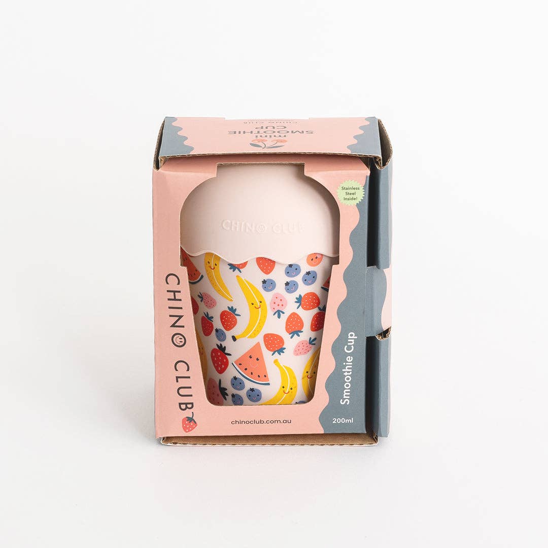 Chino Club -| Fruits Pink Mini Smoothie Cup & Straw 200ml