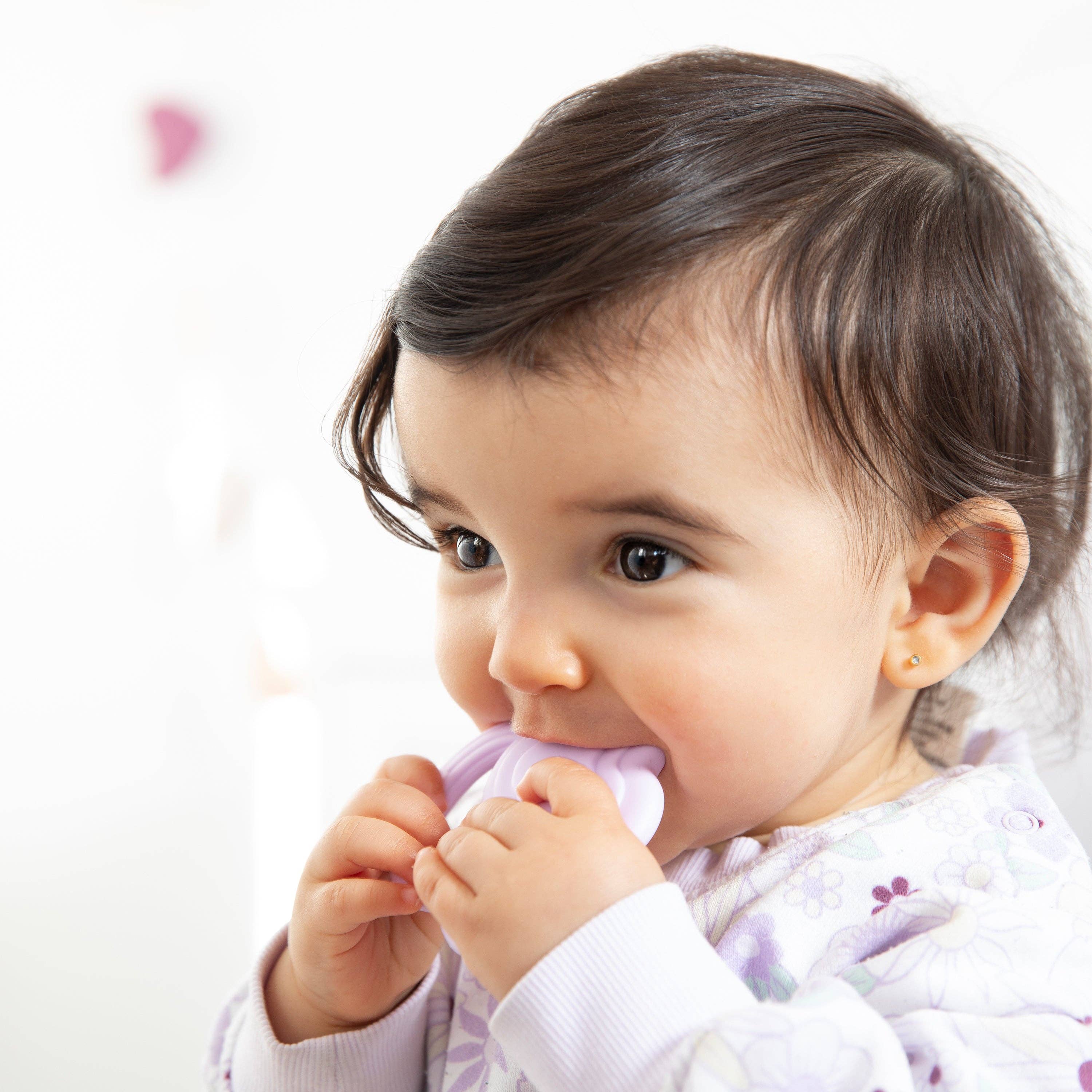 Living Textiles 2pk Silicone Teether Stars & Cloud Pink