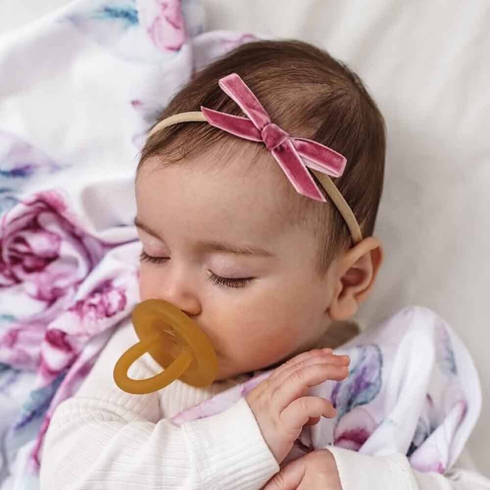 Snuggle Hunny Velvet Baby Headband Mauve