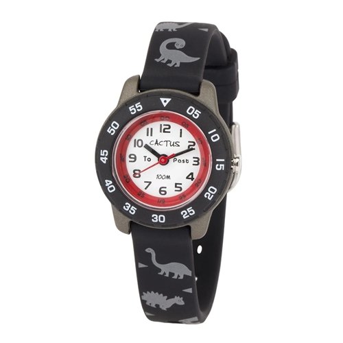 Cactus Watch Junior Time Teacher | Black / Dinosaur