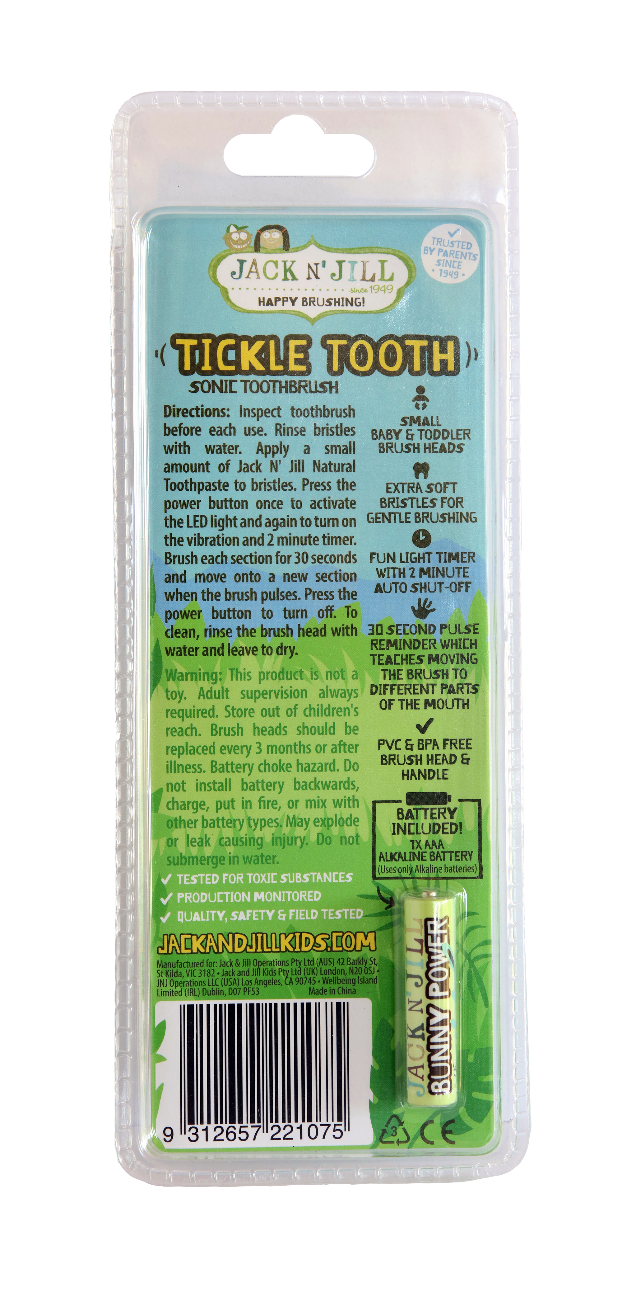 Jack N' Jill Kids - Tickle Tooth Sonic Toothbrush (0-6yrs)