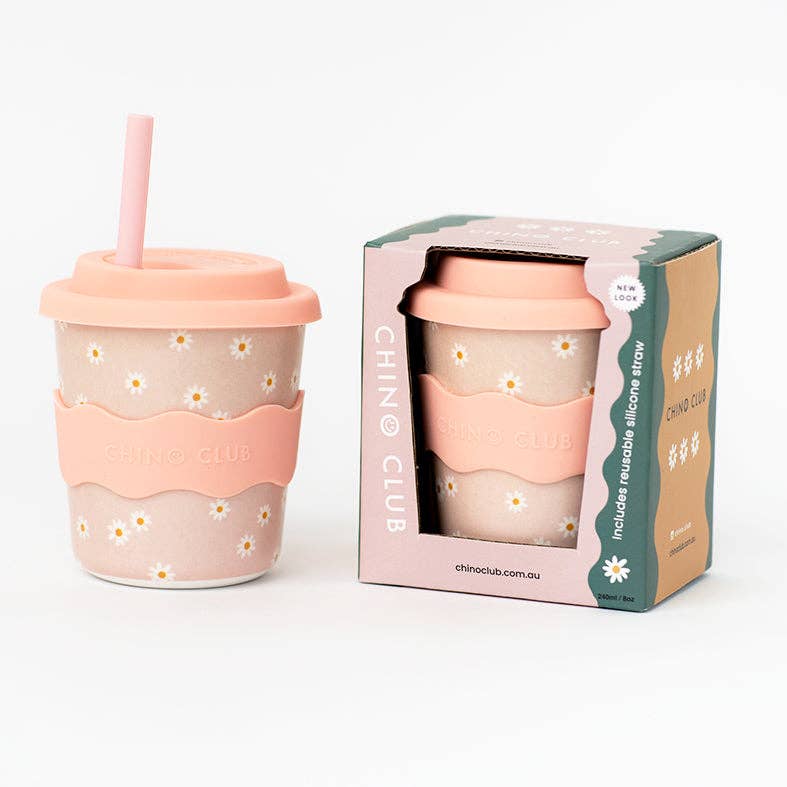 Chino Club | Pink Daisy Kids Keep Cup 8 oz