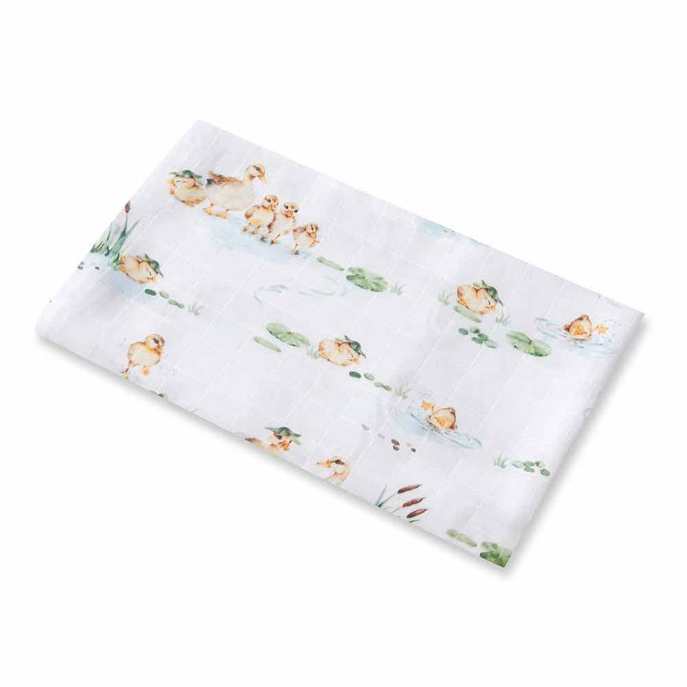 Snuggle Hunny | Organic Muslin Wrap | Duck Pond