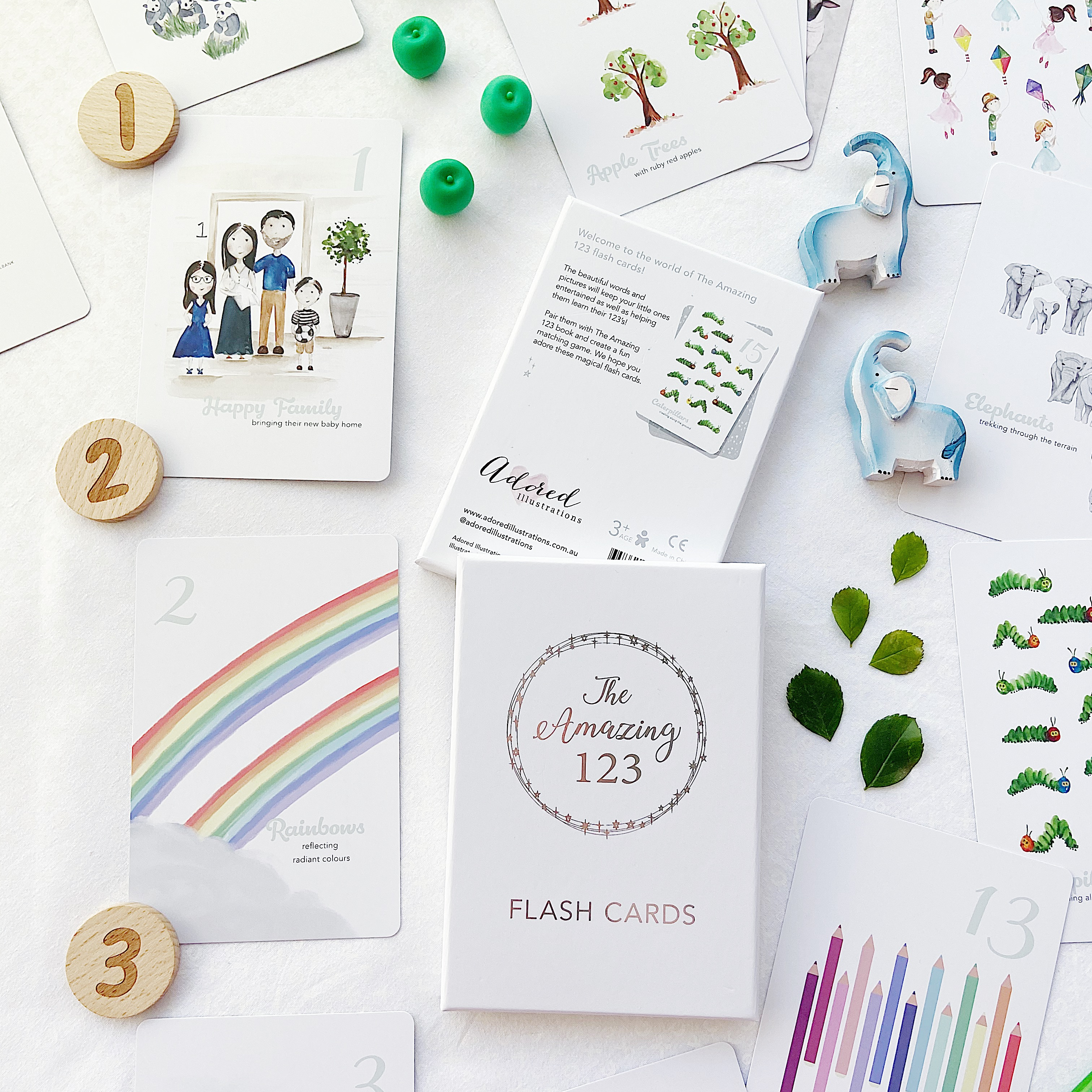 Adored Illustrations | The Amazing 123 Flash Cards